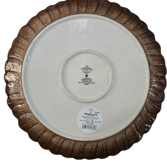 NWT John Derian Target Feathers Round Serving Platter – 13" Stoneware (lighter) - Picture 6 of 9